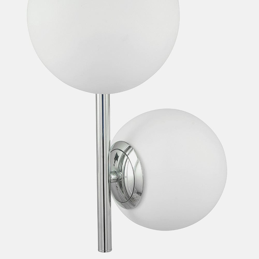 Pacific Lifestyle Lighting Asterope White Orb and Shiny Chrome Metal Pendant House of Isabella UK