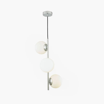 Pacific Lifestyle Lighting Asterope White Orb and Shiny Chrome Metal Pendant House of Isabella UK