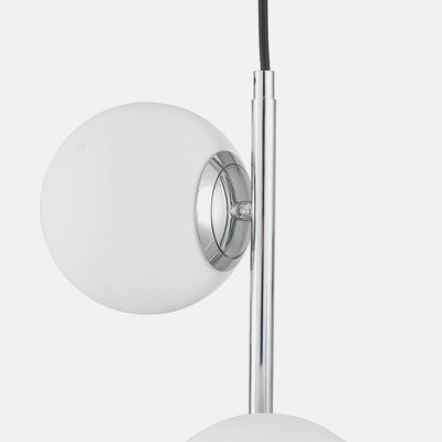 Pacific Lifestyle Lighting Asterope White Orb and Shiny Chrome Metal Pendant House of Isabella UK