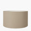 Pacific Lifestyle Lighting Atouk Textured Black Stoneware Table Lamp Base with Henry 35cm Taupe Handloom Cylinder Lampshade House of Isabella UK
