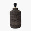 Pacific Lifestyle Lighting Atouk Textured Black Stoneware Table Lamp Base with Winston 35cm Taupe Handloom Tapered Lampshade House of Isabella UK