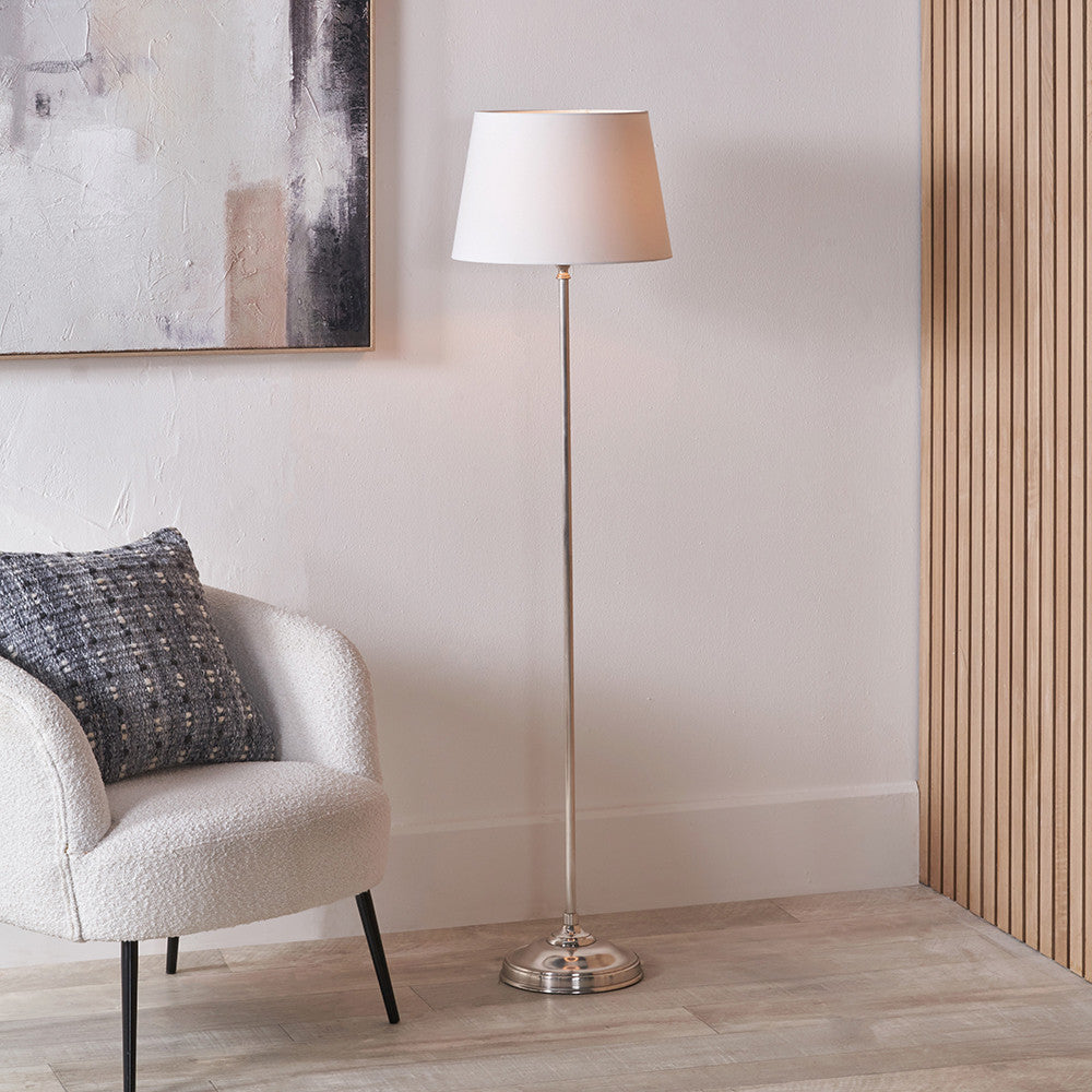 Pacific Lifestyle Lighting Auden Silver Metal Stick Floor Lamp Base House of Isabella UK