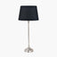 Pacific Lifestyle Lighting Auden Silver Metal Stick Table Lamp Base with Adelaide 25cm Black Tapered Cotton Mix Lampshade House of Isabella UK