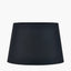 Pacific Lifestyle Lighting Auden Silver Metal Stick Table Lamp Base with Adelaide 25cm Black Tapered Cotton Mix Lampshade House of Isabella UK