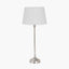 Pacific Lifestyle Lighting Auden Silver Metal Stick Table Lamp Base with Adelaide 25cm Ivory Tapered Cotton Mix Lampshade House of Isabella UK
