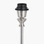Pacific Lifestyle Lighting Auden Silver Metal Stick Table Lamp Base with Adelaide 25cm Steel Grey Tapered Cotton Mix Lampshade House of Isabella UK