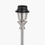 Pacific Lifestyle Lighting Auden Silver Metal Stick Table Lamp Base with Kamilah 14cm Blue Chevron Patterned Mushroom Pleat Tall Tapered Candle Clip Lampshade House of Isabella UK