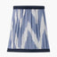 Pacific Lifestyle Lighting Auden Silver Metal Stick Table Lamp Base with Kamilah 14cm Blue Chevron Patterned Mushroom Pleat Tall Tapered Candle Clip Lampshade House of Isabella UK