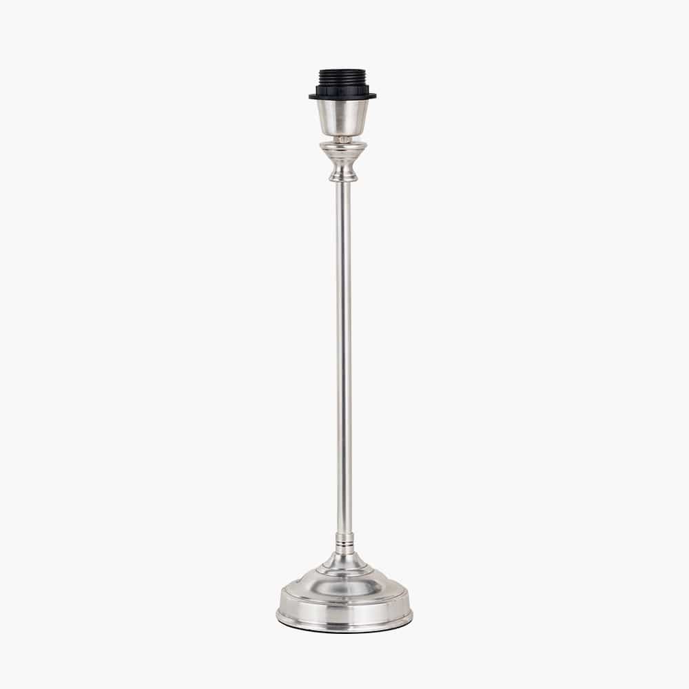 Pacific Lifestyle Lighting Auden Silver Metal Stick Table Lamp Base with Savoie 10" Pleated Shade Emerald House of Isabella UK