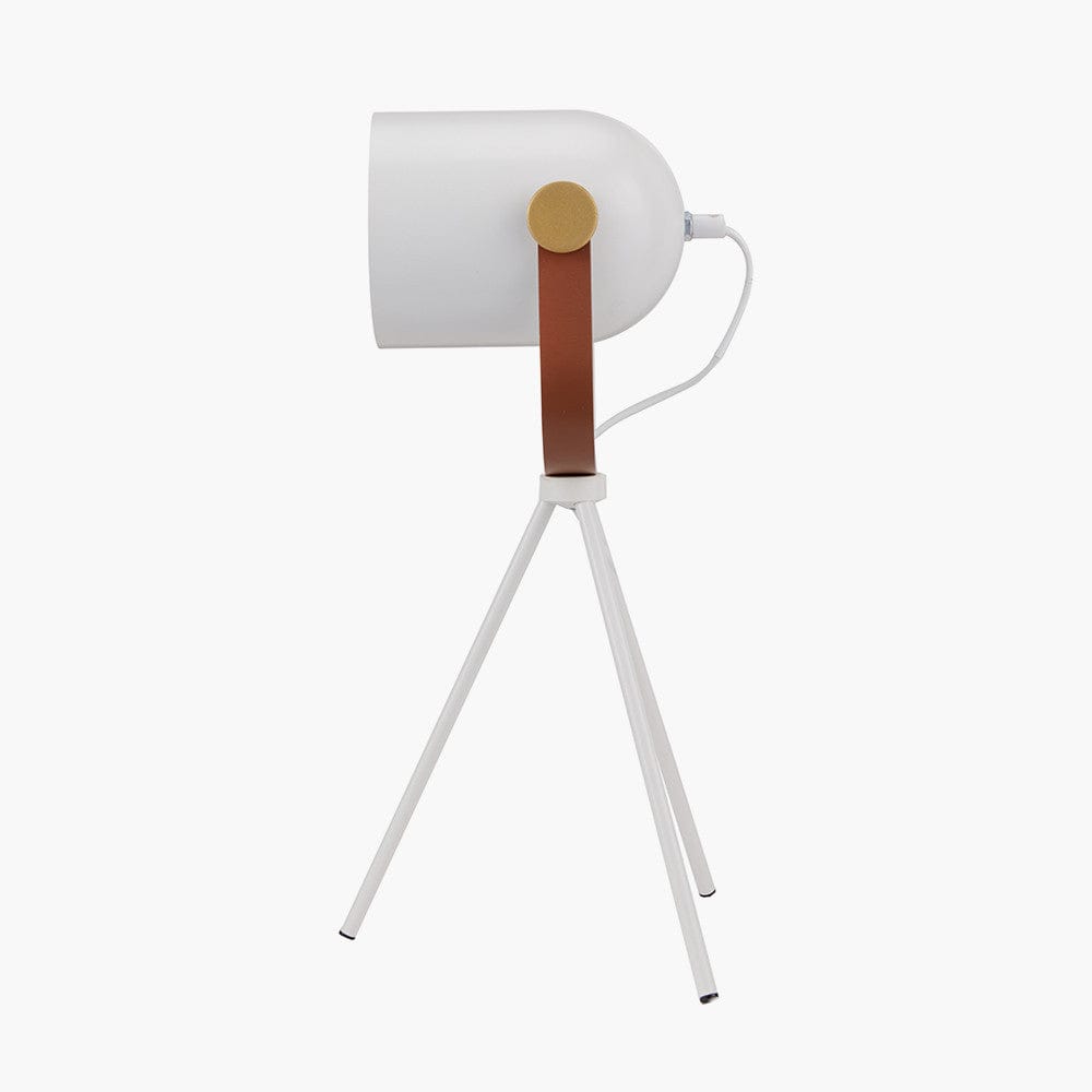 Auden White Metal Tripod Table Lamp.