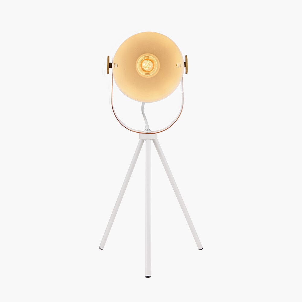 Auden White Metal Tripod Table Lamp.