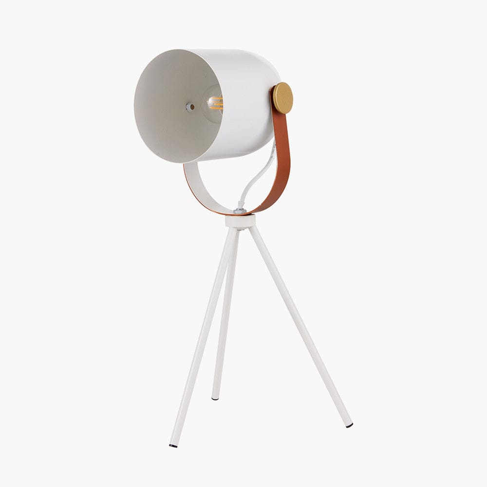 Auden White Metal Tripod Table Lamp.