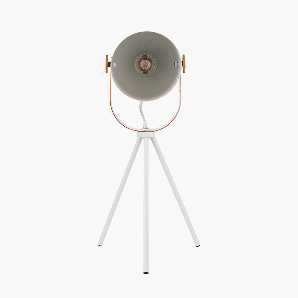Auden White Metal Tripod Table Lamp.