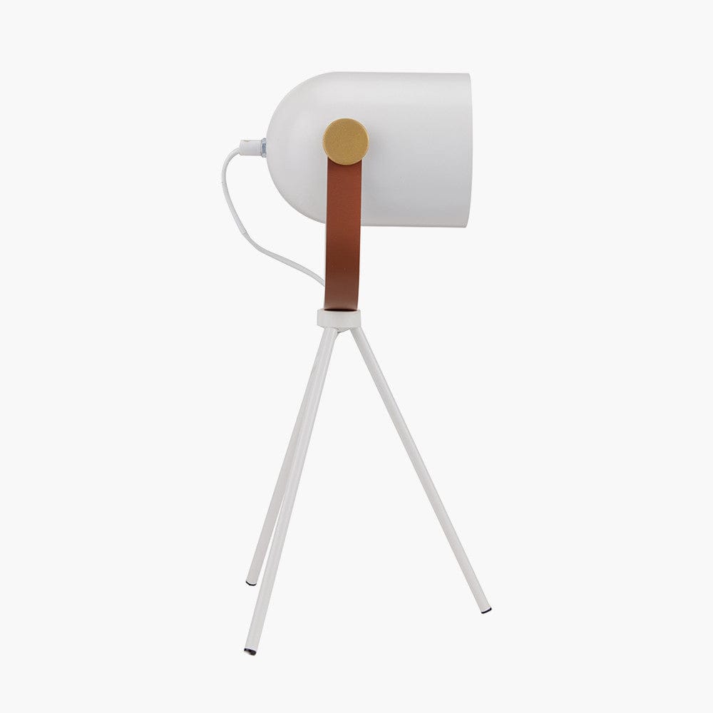 Auden White Metal Tripod Table Lamp.
