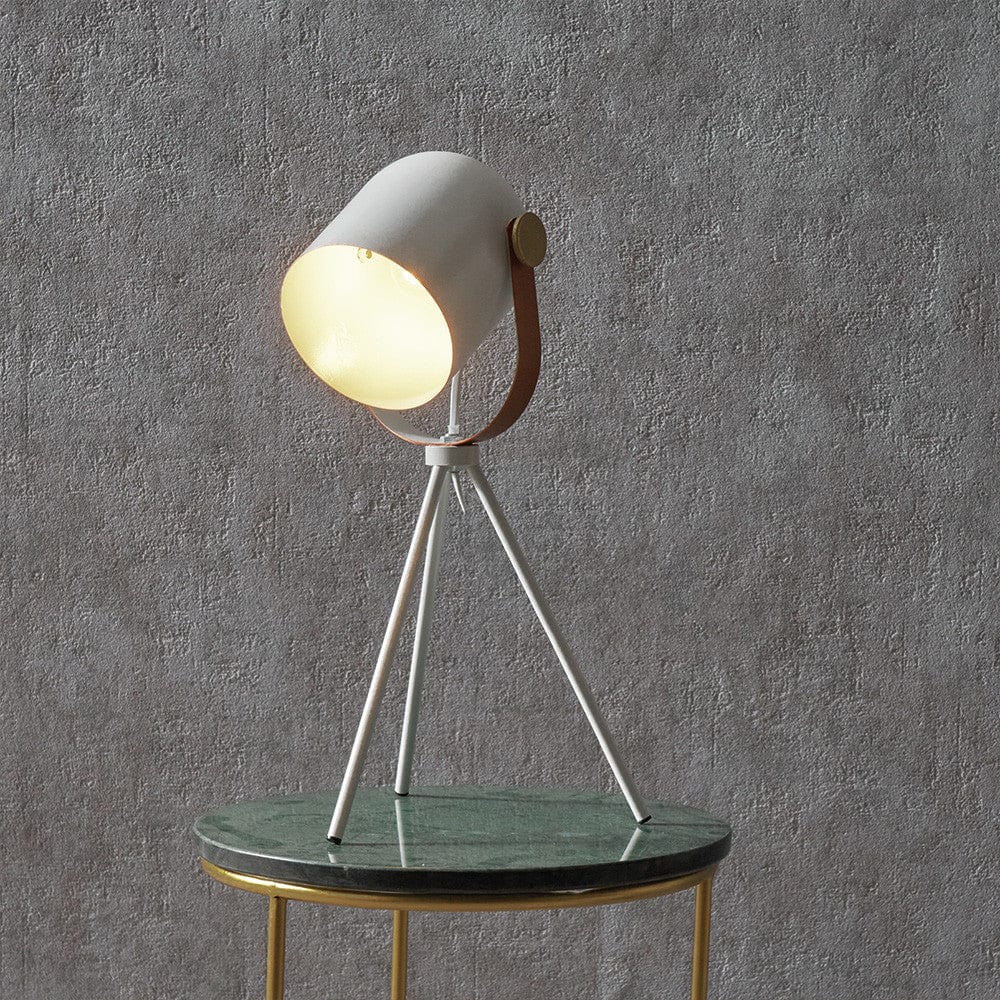 Auden White Metal Tripod Table Lamp.