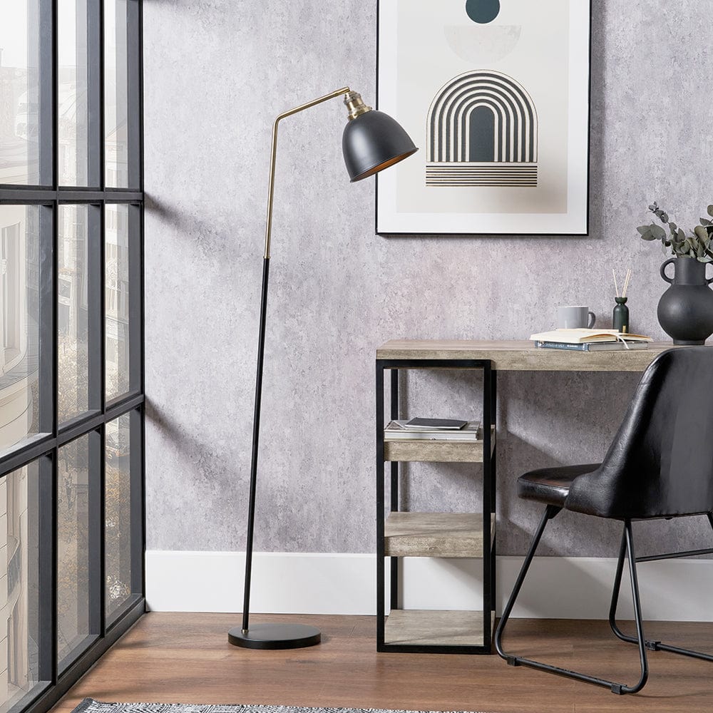 Augusto Black and Gold Task Floor Lamp.
