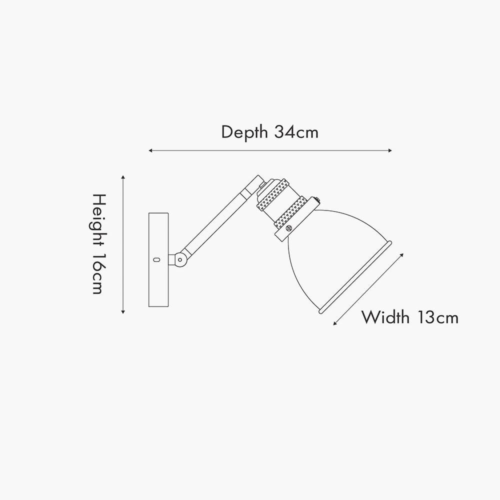 Augusto Black and Gold Task Wall Light.