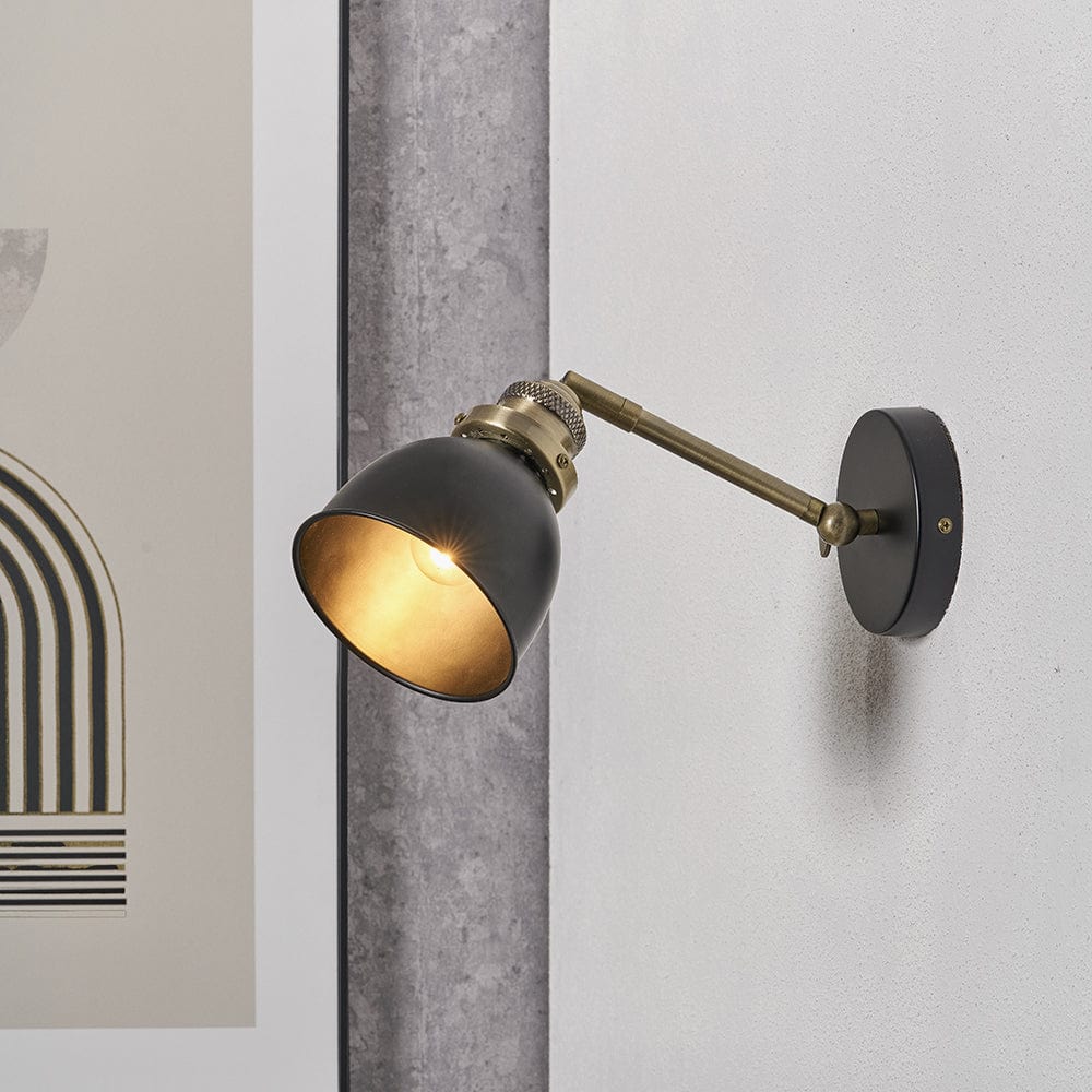 Augusto Black and Gold Task Wall Light.