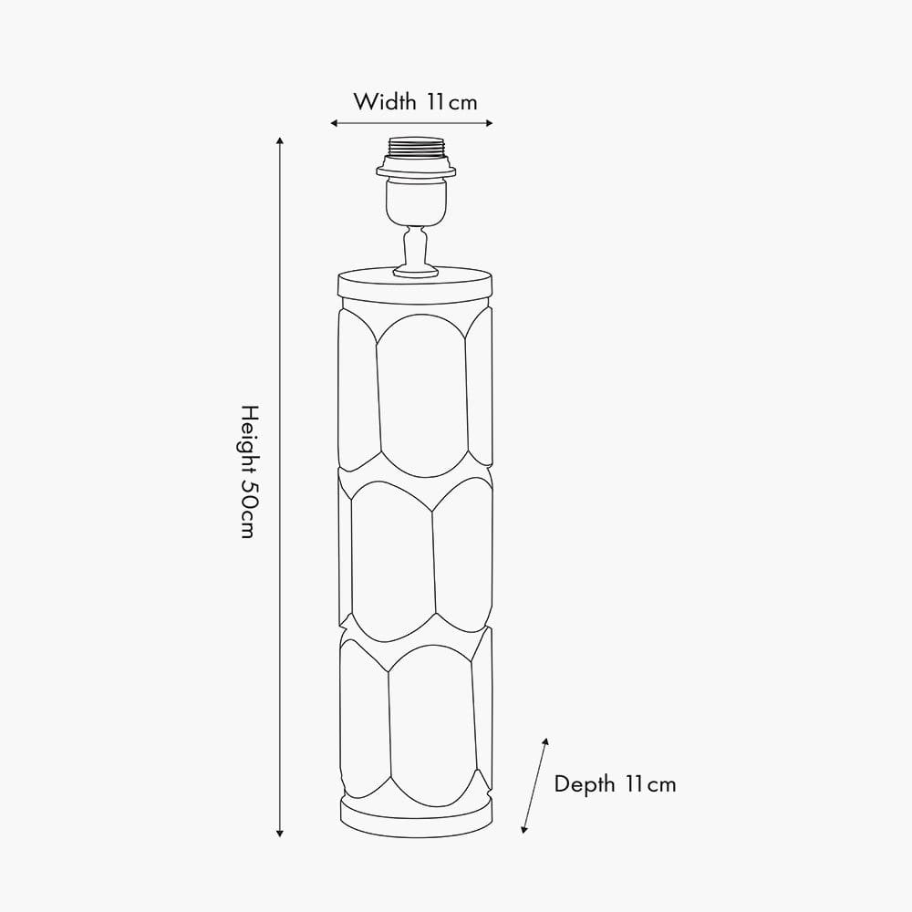 Aurelia Embossed Black Wood Tall Table Lamp Base.