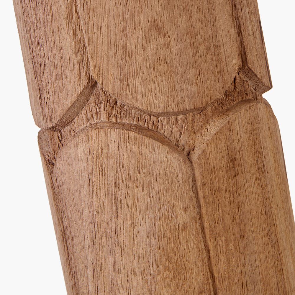 Pacific Lifestyle Lighting Aurelia Embossed Natural Wood Tall Table Lamp Base with Edward 35cm Natural Linen Cylinder Lampshade House of Isabella UK