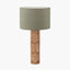 Pacific Lifestyle Lighting Aurelia Embossed Natural Wood Tall Table Lamp Base with Edward 35cm Pistachio Green Linen Cylinder Lampshade House of Isabella UK