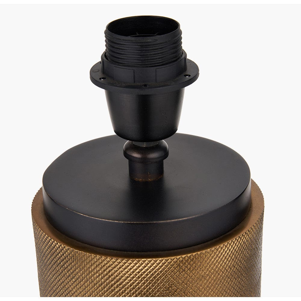 Aurelio Brass and Black Metal Textured Table Lamp.