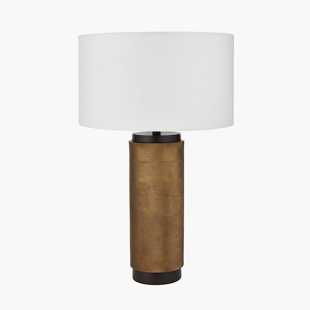Aurelio Brass and Black Metal Textured Table Lamp.
