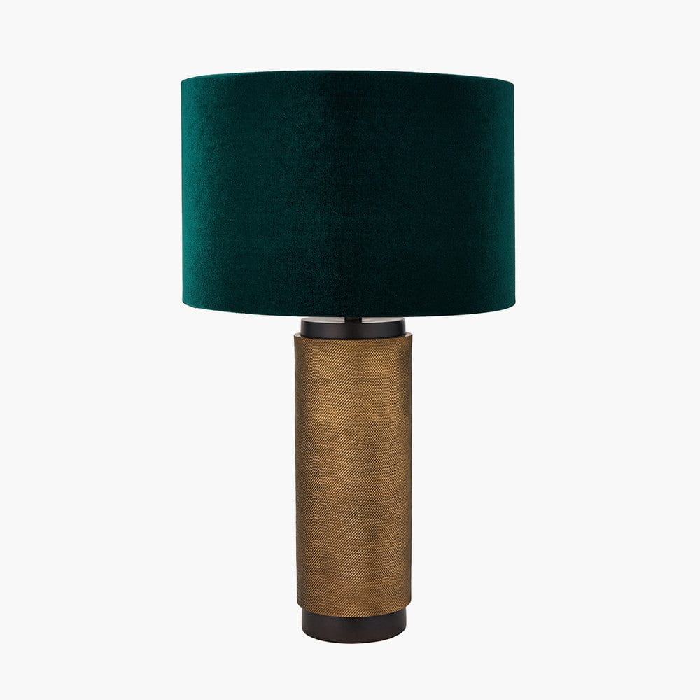 Aurelio Brass and Black Metal Textured Table Lamp.