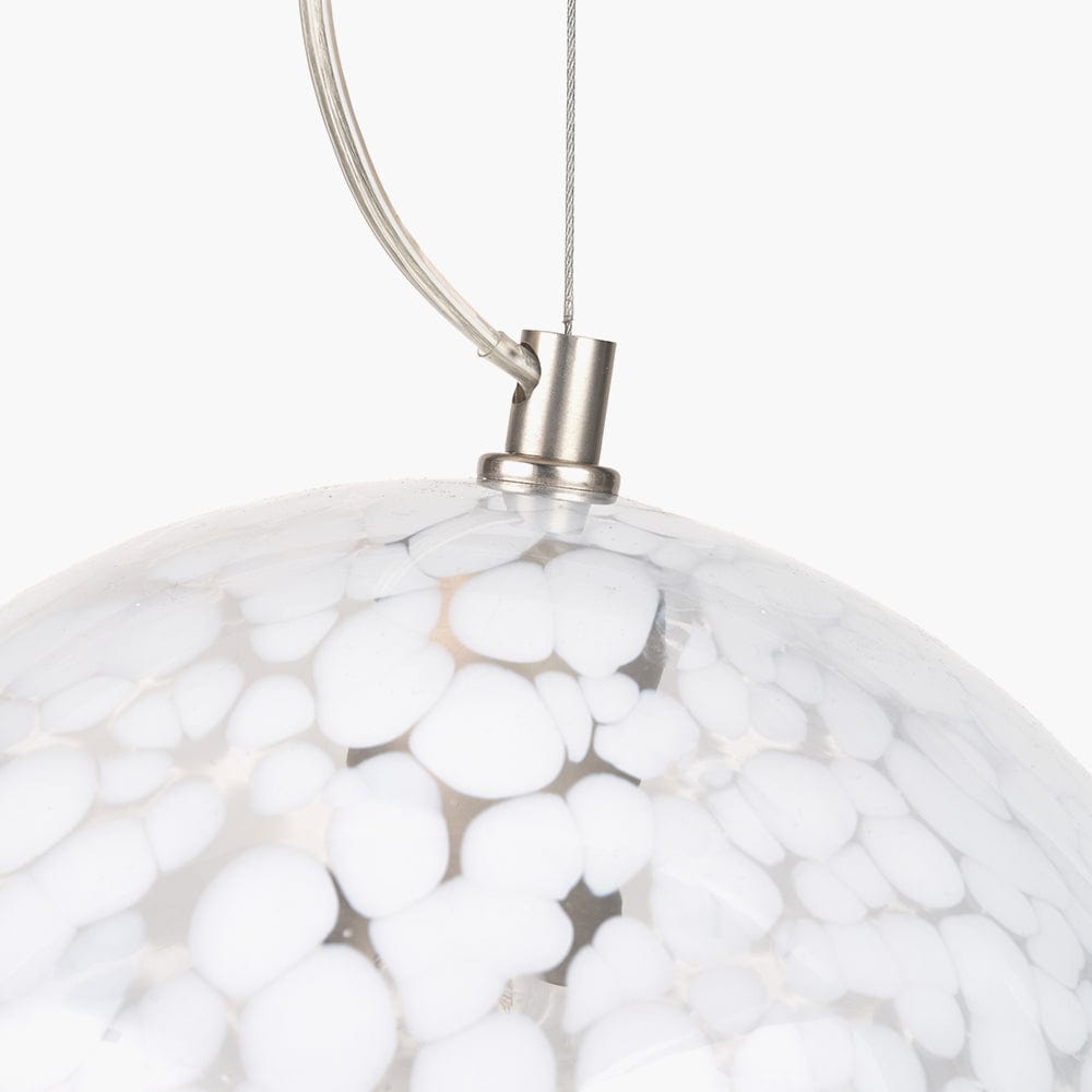 Aurora Speckled White Glass Pendant.
