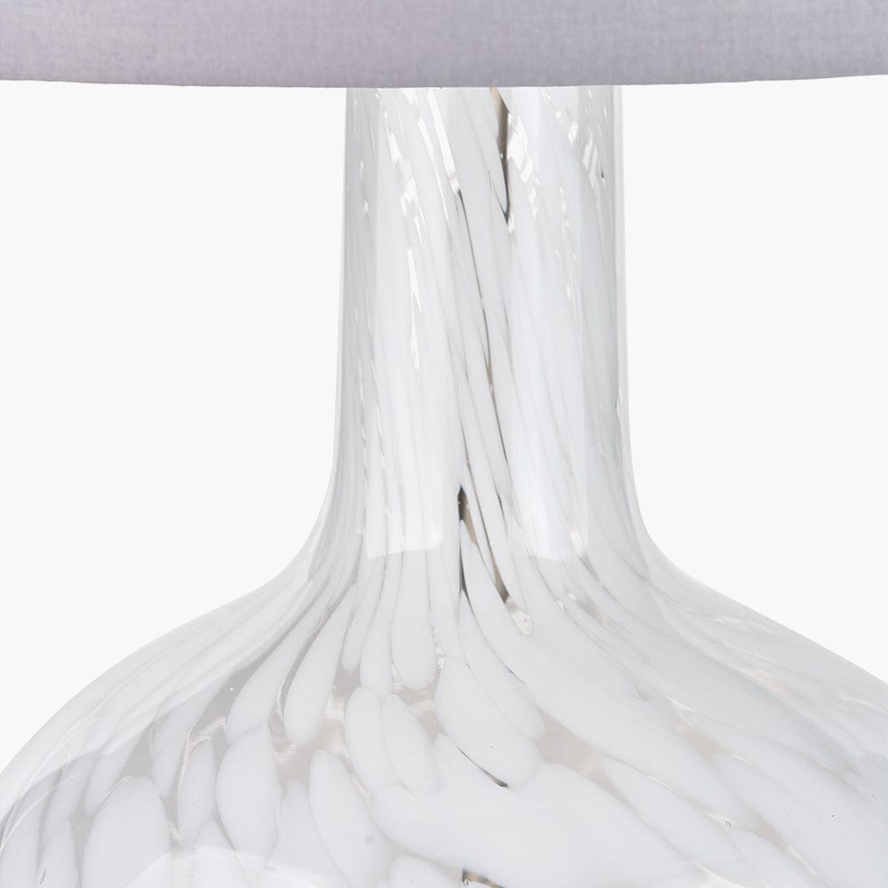 Aurora Speckled White Glass Table Lamp.