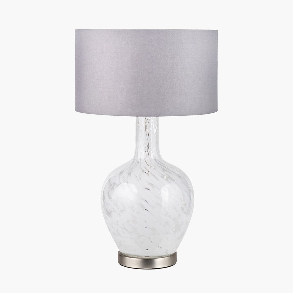 Aurora Speckled White Glass Table Lamp.