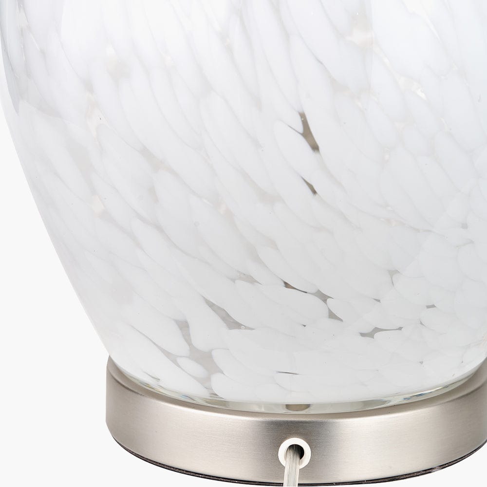 Pacific Lifestyle Lighting Aurora Speckled White Glass Table Lamp House of Isabella UK