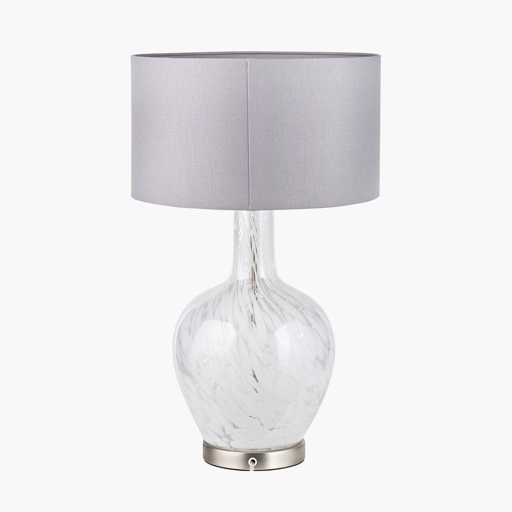 Aurora Speckled White Glass Table Lamp.