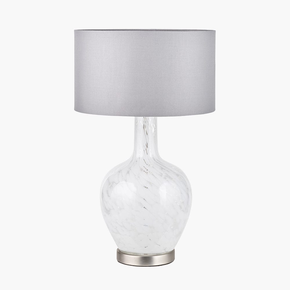 Aurora Speckled White Glass Table Lamp.
