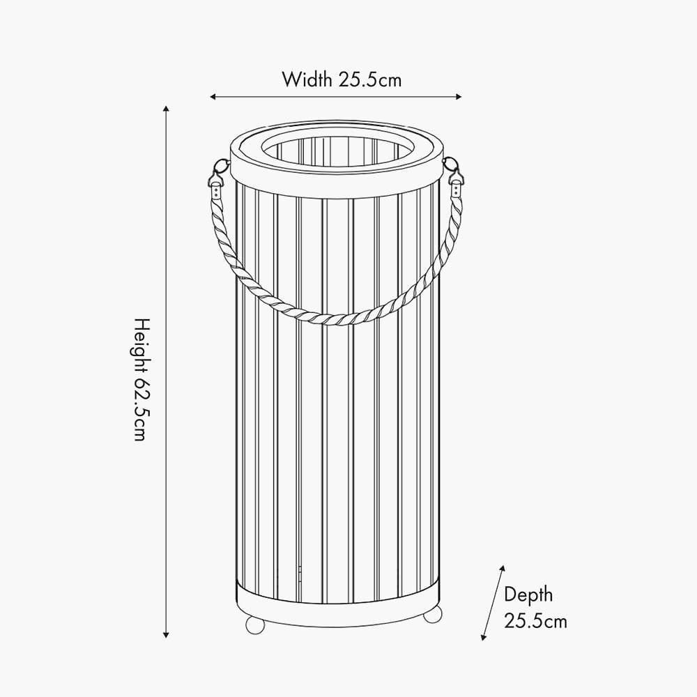 Austell Natural Wood Large Lantern Floor Lamp.
