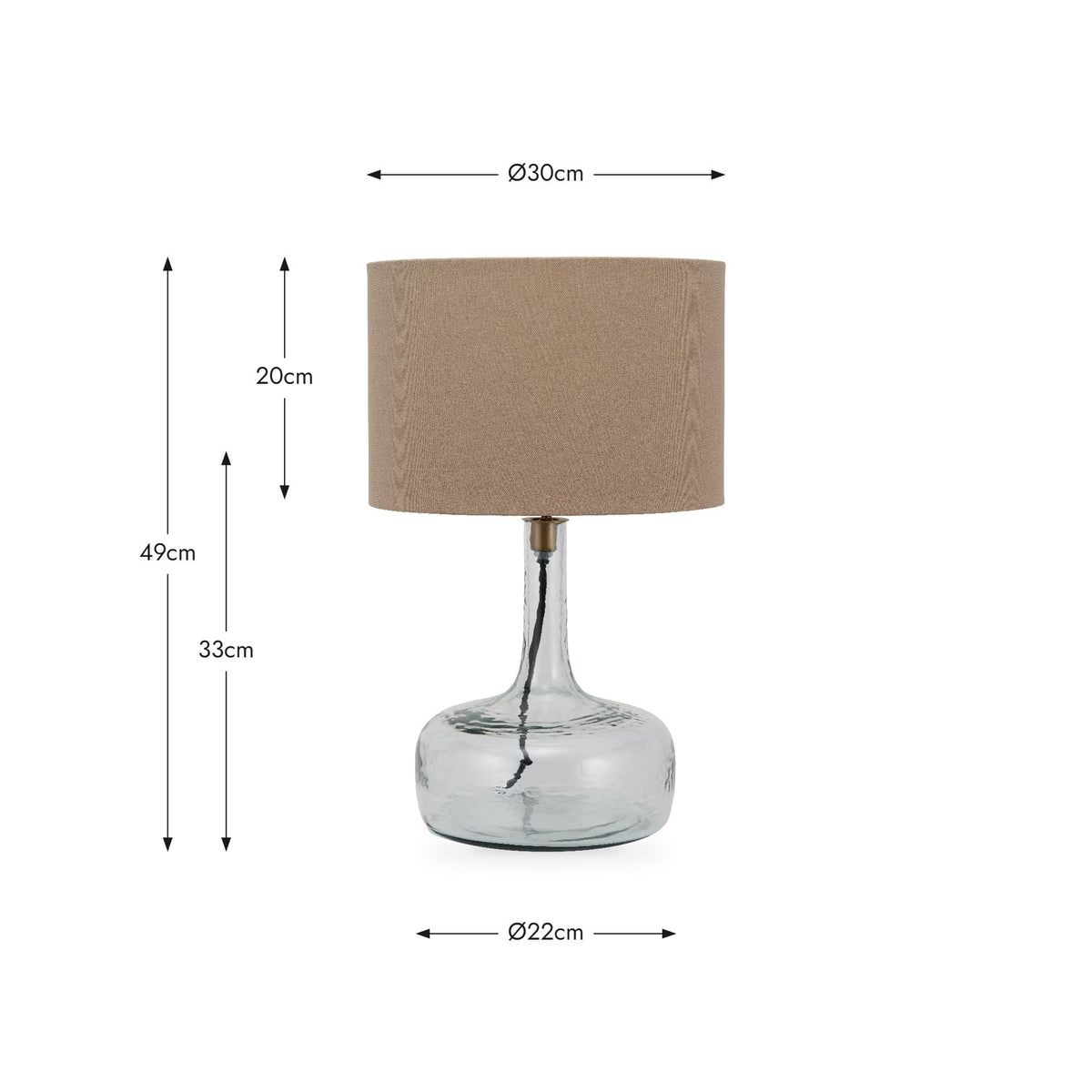 Pacific Lifestyle Lighting Avani Clear Glass Bottle Table Lamp House of Isabella UK