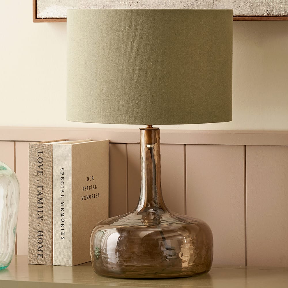 Pacific Lifestyle Lighting Avani Olive Glass Bottle Table Lamp House of Isabella UK