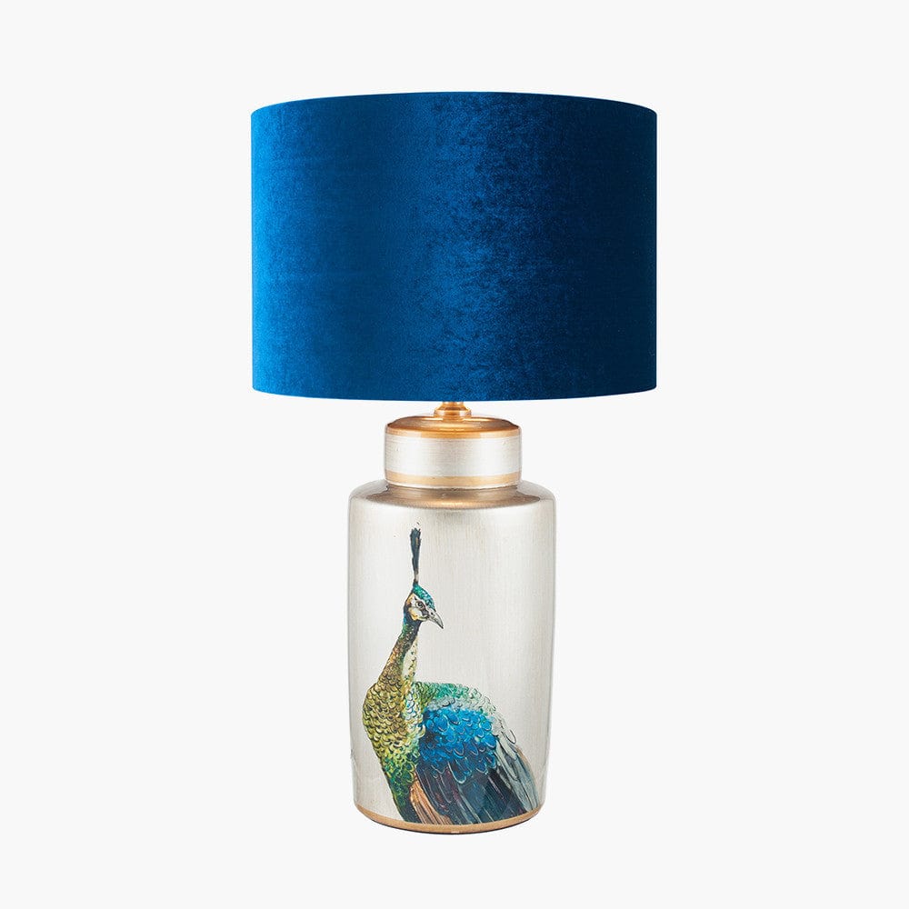 Pacific Lifestyle Lighting Avas Peacock Tall Silver Ceramic Table Lamp - Base Only House of Isabella UK