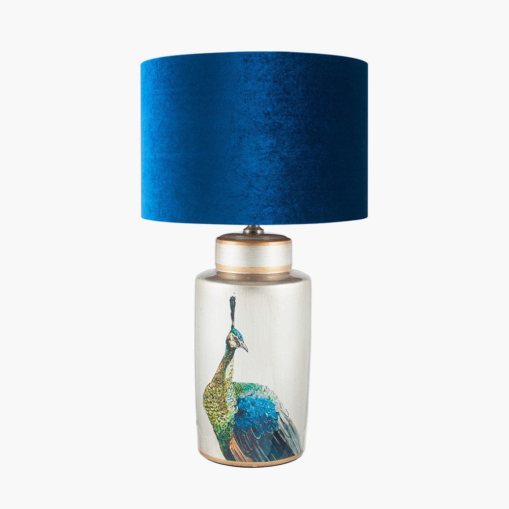 Pacific Lifestyle Lighting Avas Peacock Tall Silver Ceramic Table Lamp - Base Only House of Isabella UK