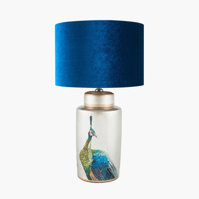 Pacific Lifestyle Lighting Avas Peacock Tall Silver Ceramic Table Lamp - Base Only House of Isabella UK