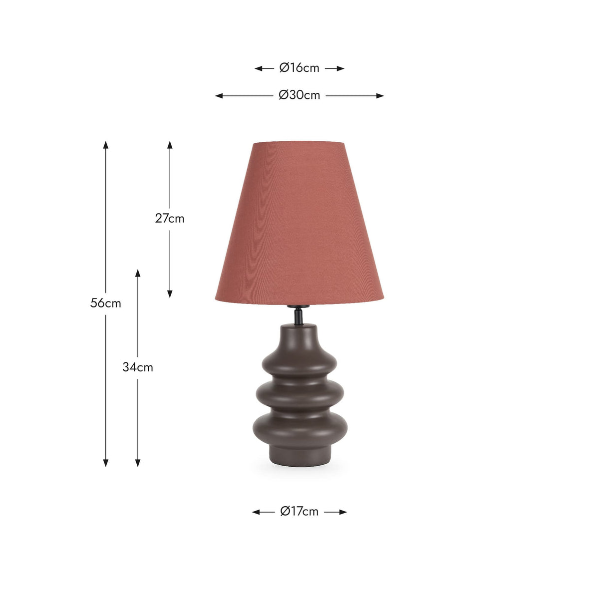 Pacific Lifestyle Lighting Aylin Bitter Chocolate Gourd Ceramic Table Lamp House of Isabella UK