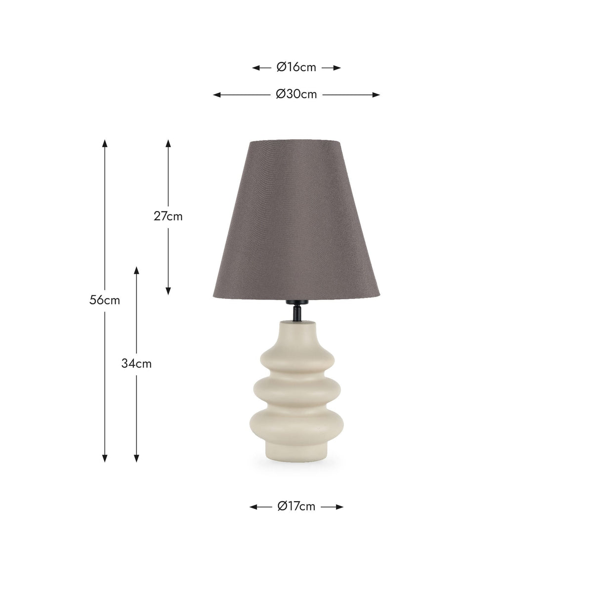 Pacific Lifestyle Lighting Aylin Putty Gourd Ceramic Table Lamp House of Isabella UK