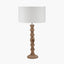 Pacific Lifestyle Lighting Ayra Natural Modernist Large Turned Wood Table Lamp Base House of Isabella UK