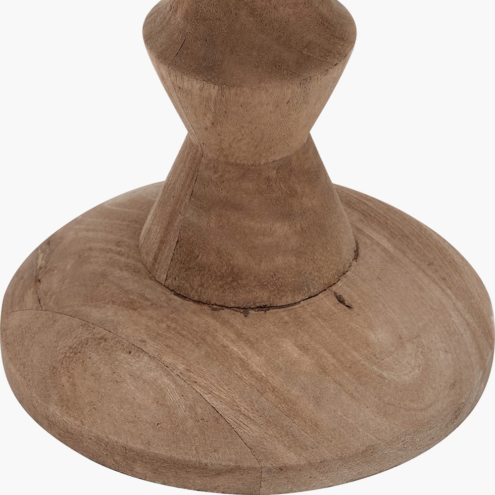 Pacific Lifestyle Lighting Ayra Natural Modernist Large Turned Wood Table Lamp Base House of Isabella UK