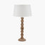 Pacific Lifestyle Lighting Ayra Natural Modernist Large Turned Wood Table Lamp Base House of Isabella UK
