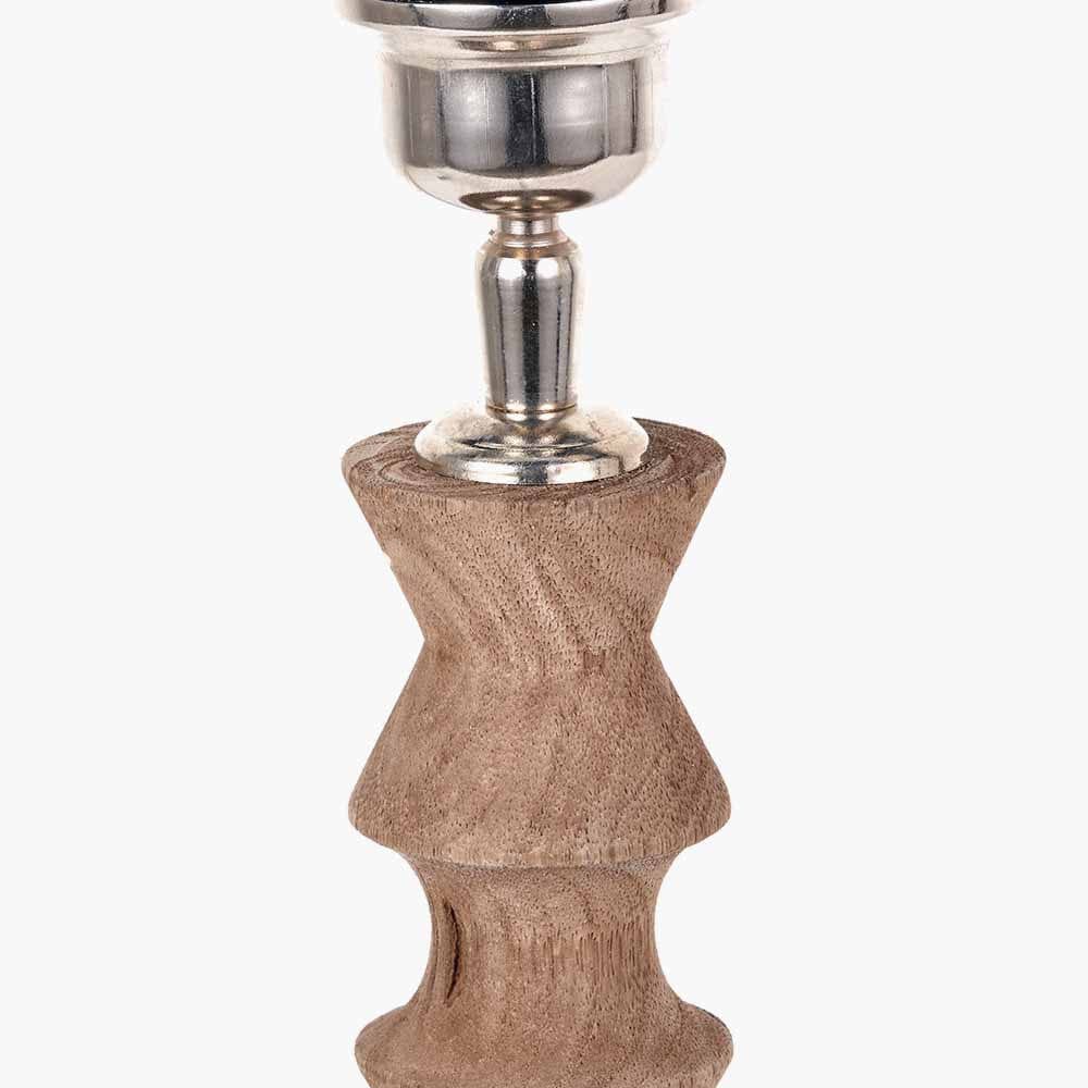 Pacific Lifestyle Lighting Ayra Natural Modernist Turned Wood Table Lamp Base House of Isabella UK