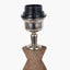 Pacific Lifestyle Lighting Ayra Natural Modernist Turned Wood Table Lamp Base with Henry 35cm Tobacco Handloom Cylinder Lampshade House of Isabella UK