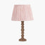 Pacific Lifestyle Lighting Ayra Natural Modernist Turned Wood Table Lamp Base with Thiago 35cm Cinnamon Stripe Mushroom Pleat Tapered Lampshade House of Isabella UK