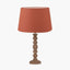 Pacific Lifestyle Lighting Ayra Natural Modernist Turned Wood Table Lamp Base with Winston 35cm Tobacco Handloom Tapered Lampshade House of Isabella UK