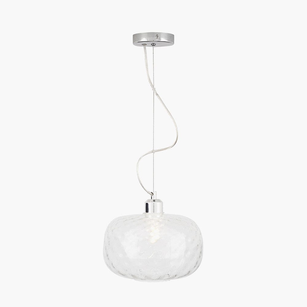 Pacific Lifestyle Lighting Azores Clear Textured Glass Oval Pendant House of Isabella UK